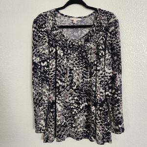 JM Collection black&white floral top sz 3X